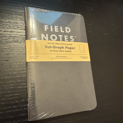 FIeld Notes FN-35 ''Pitch Black'' notebooks dot-graph paper 4 3/4'' x 7 1/2''