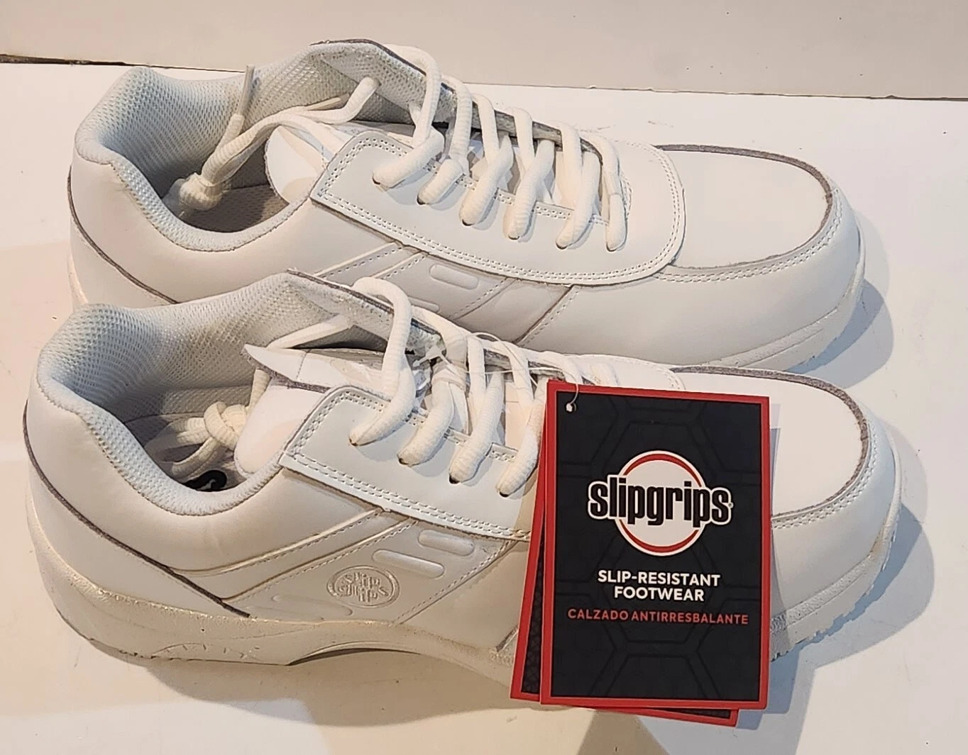 Slipgrips Stride Shoes Slip Resistant Locut Oxford White Size 9 W