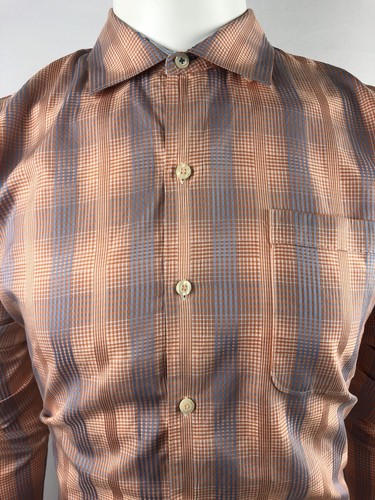 Tommy Bahama Button Shirt Mens XXL / TTG Orange Geometric Blend Long Sleeve Logo - Picture 5 of 13
