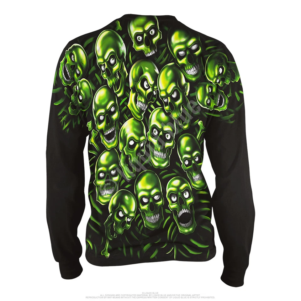 JUICY J STAY FLY-SKULL PILE-GLOWS IN DARK-Long Sleeve 2 Sided SHIRT S,M,L,XL,XXL - Image 2 of 4