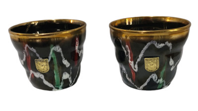 Vintage Retro New Old Stock Pair of Planters Cachepots Fohn Keramik W. Germany