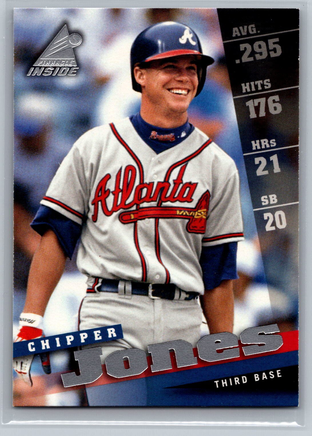 Chipper Jones 1998 Pinnacle Inside BASEBALL #10 Atlanta Braves HOF