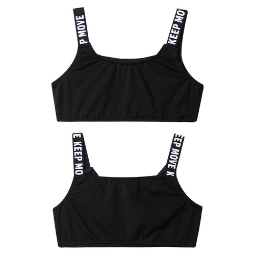 Kids Girls Crop Top For Sports Shoulder Straps Comfortable For Gym Breathable - Picture 12 of 36