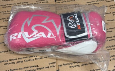 Rival Boxing RB7 Fitness Plus Hook and Loop Bag Gloves - Pink/White LARGE Size