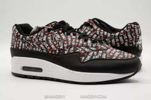 NIKE AIR MAX 1 NEW SIZE 8 JUST DO IT PACK BLACK TOTAL ORANGE WHITE 875844 009