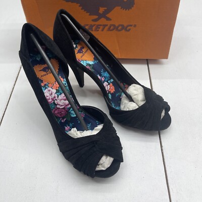 Rocket Dog Own It Terry Cord Knotted Black Open Toe Heels - Main Image