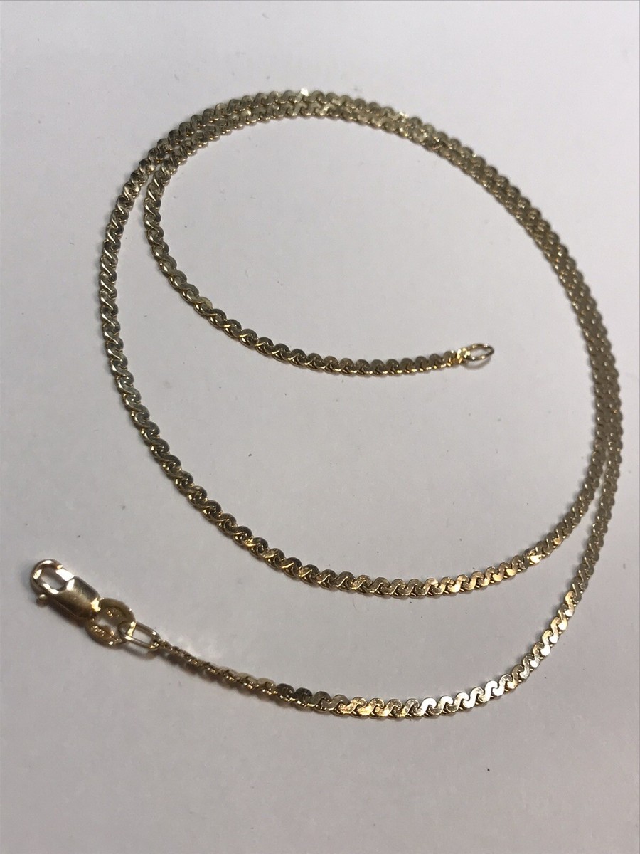14K Yellow Gold S Link Chain Necklace 18.5 Inch 2mm 5.9 Grams