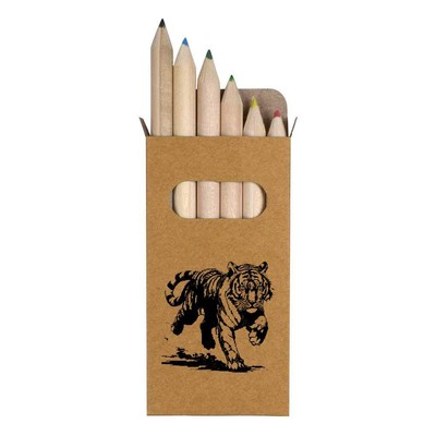 6 x 'Tiger Running Pixel Art' Short Colour Pencils (PE00062486)
