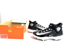 Nike Alpha Huarache Elite 4 Mid Baseball Cleats Black White Mens Sz 9 DJ6520-011
