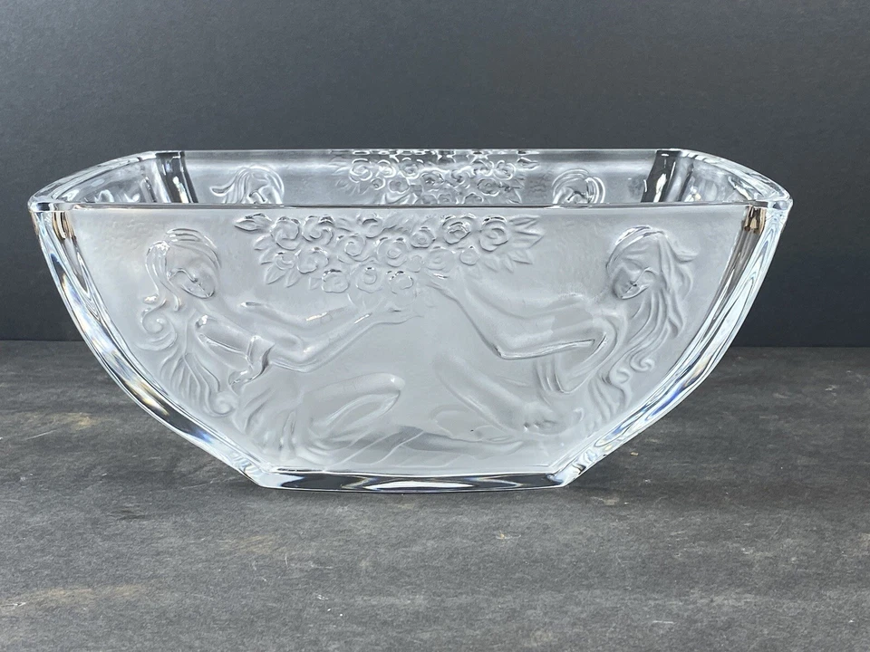 DECORADOR CASTELLANO ARTE NOVEAU ESTILO CRISTAL FINO CUENCO DECORATIVO Doble Cara Foto 3 de 4