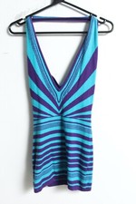 Pretty Little Thing Knitted Halter Mini Dress - Blue - Size XS (m2)