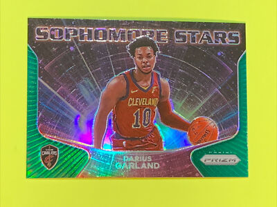 2020-21 Panini Prizm Darius Garland Sophomore Stars Green Prizm #4 CLE Cavaliers