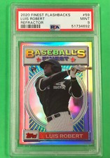 2020 Topps Finest Flashbacks Luis Robert Refractor RC Rookie PSA 9 (#51734692)