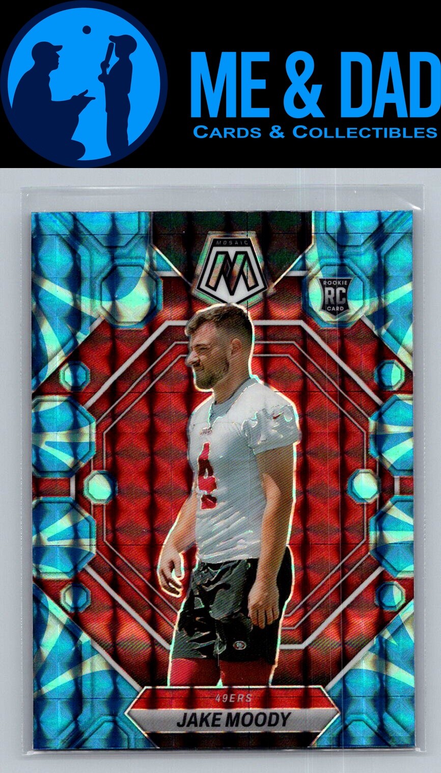 2023 Panini Mosaic #326 Jake Moody Reactive Blue Mosaic