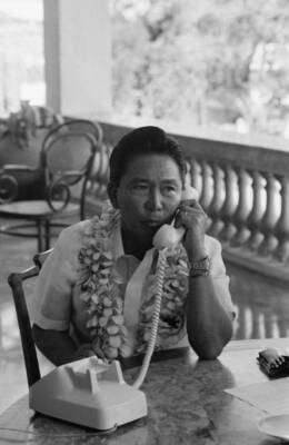 Ferdinand Marcos voted in his native village of Batac in a ref 1970s Old Photo