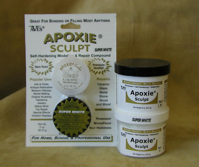 Aves Apoxie Sculpt Super White 2 Part Modeling Compound (A & B) - 1/4 Pound