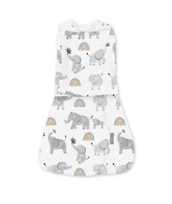SwaddleMe by Ingenuity Arms Free Convertible Swaddle Wrap Happy Elephants 3-6M