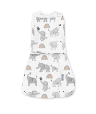 SwaddleMe by Ingenuity Arms Free Convertible Swaddle Wrap Happy Elephants 3-6M