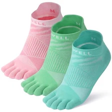 Womens Toe Socks Coolmax Running Five Finger Socks Athletic Ankle Five Toe So...