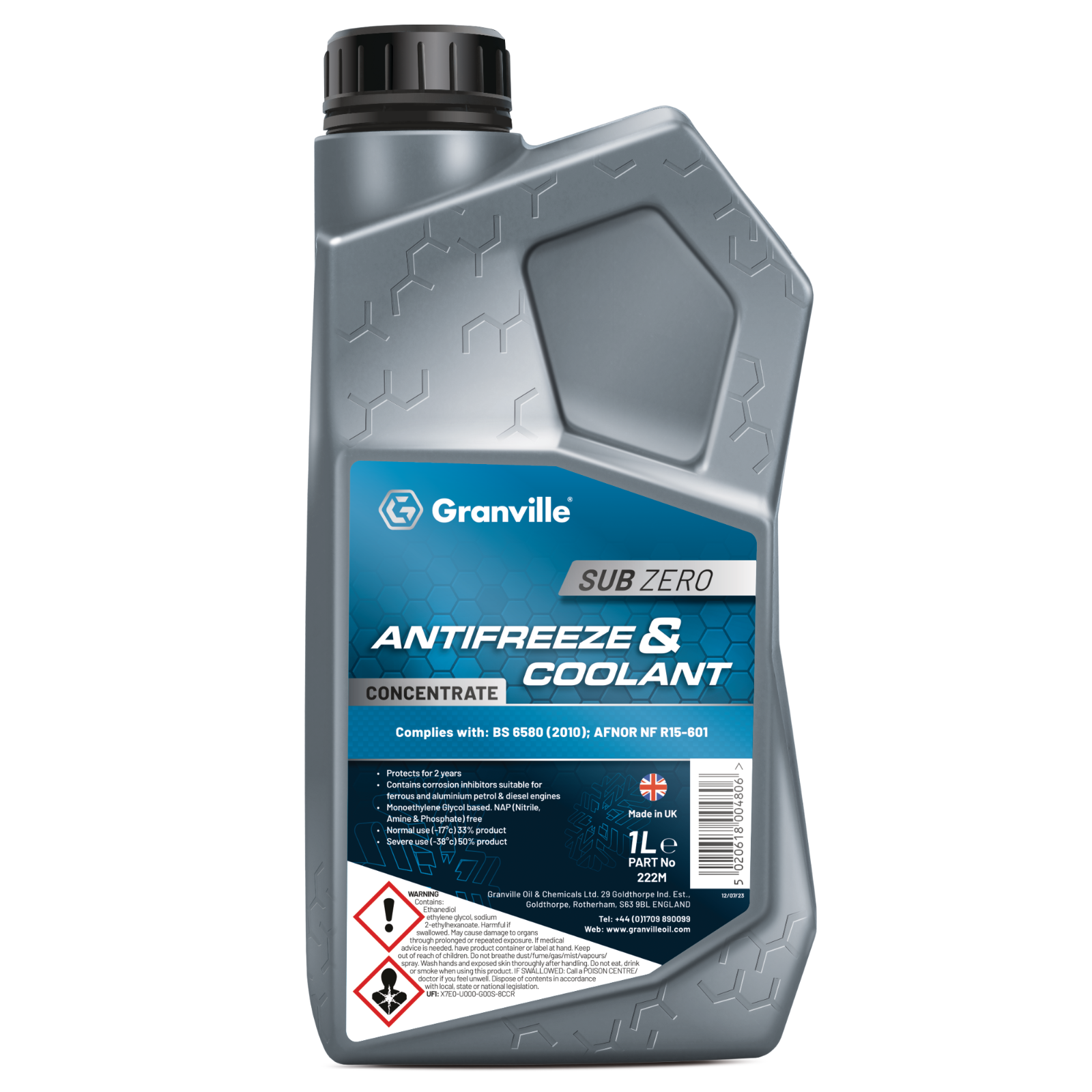 Granville Sub-Zero Blue Concentrate Antifreeze & Summer Coolant 1 Litre