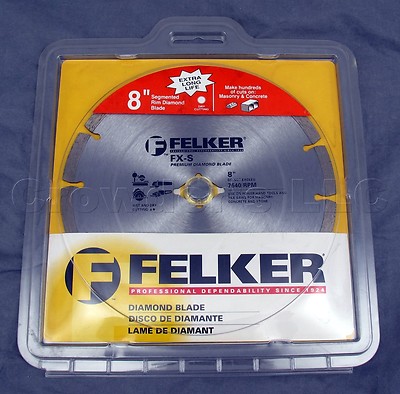 Felker FX-S Segmented Rim Premium Diamond Blade Size: 8'' x 0.095'' - # 772492