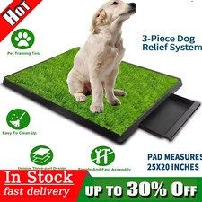 Pet Dog Toilet Mat Indoor Restroom Training Portable Grass Potty Loo Tray Puppy
