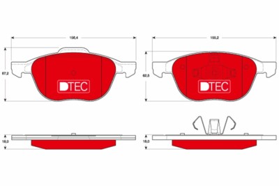 TRW GDB1583DTE Brake Pad Set, disc brake for, Ford, Ford (Changanese), Ford Australia