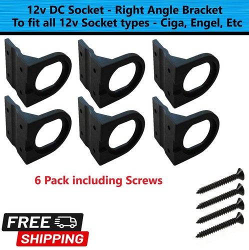 12v DC Right Angle Bracket - 6 pack for all socket types - CIGA, ENGEL ...