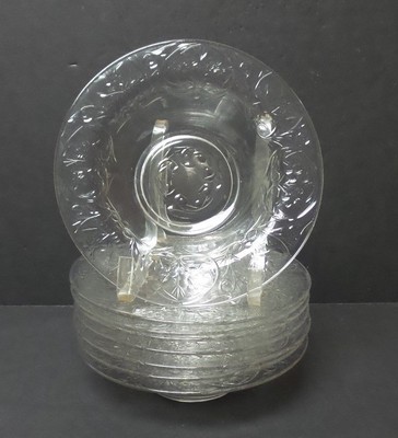 SET/8 ANTIQUE THOMAS WEBB ENGLISH ROCK CRYSTAL 7.5'' DESSERT BOWLS , c. 1900