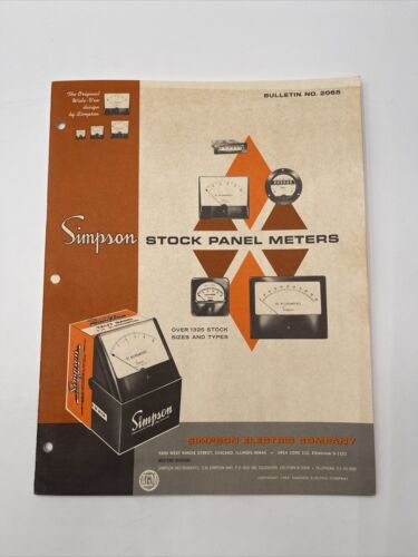 Simpson Stock Pile Panel Meters Bulletin No. 2065 From 1964 - Picture 1 of 4