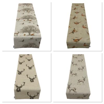 Country Farm Tiere gefütterter Tisch/Bettläufer in mehreren Größen & Designs hergestellt in UK