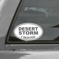 I Served Sticker Vinyl Decal Veteran War EURO OVAL Window Decal DESERT STORM