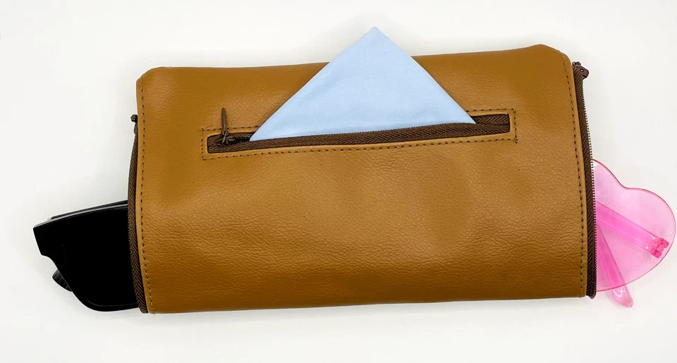 Soft Double Sided Glasses Spectacle Sunglasses Case Pouch  free Wipe - image 3 of 4