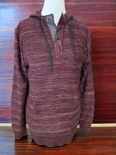 Outpost Makers burgundy oversized pullover hoodie sweater ladies Medium NEW