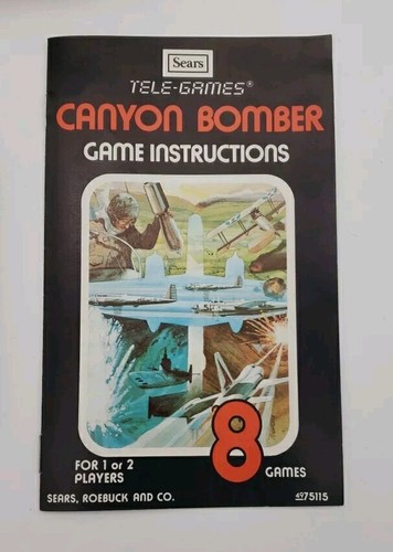 CANYON BOMBER, MANUAL + BOX Sears Tele-Games RARE PRISTINE - Picture 3 of 12