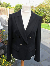 Lk Bennett  Sara Black Wool Jacket Size 12, New With Tags £275