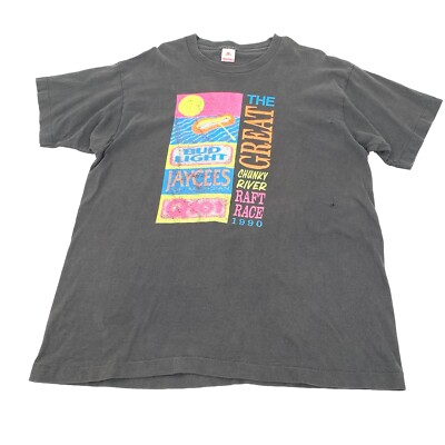 Vintage 1990 Bud Light Beer Promo SS Short Sleeve T-Shirt XL Adult Mens ...