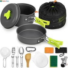 Outdoor Camping Cookware Cooking Equipment Mess Kit Backpacking Gear Hiking Pan