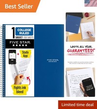 100-Page College Ruled Spiral Notebook with Water-Resistant Cover - Pacific Blue