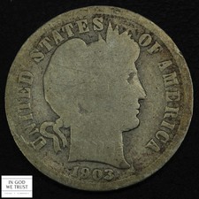 1903 S Barber Silver Dime 10C