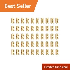 Shapenty 50pcs KC Gold R Letter Charms Beads