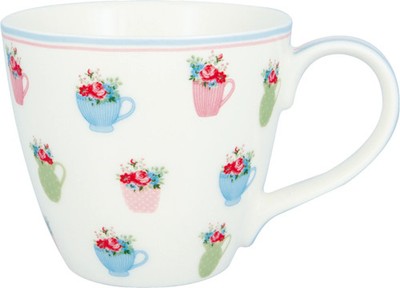 Greengate Mug Annalise White Keramikbecher Höhe ca. 9 cm, Durchmesse Farbe white