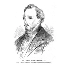 SIR HENRY LAWRENCE British soldier and statesman in India - Antique Print 1857