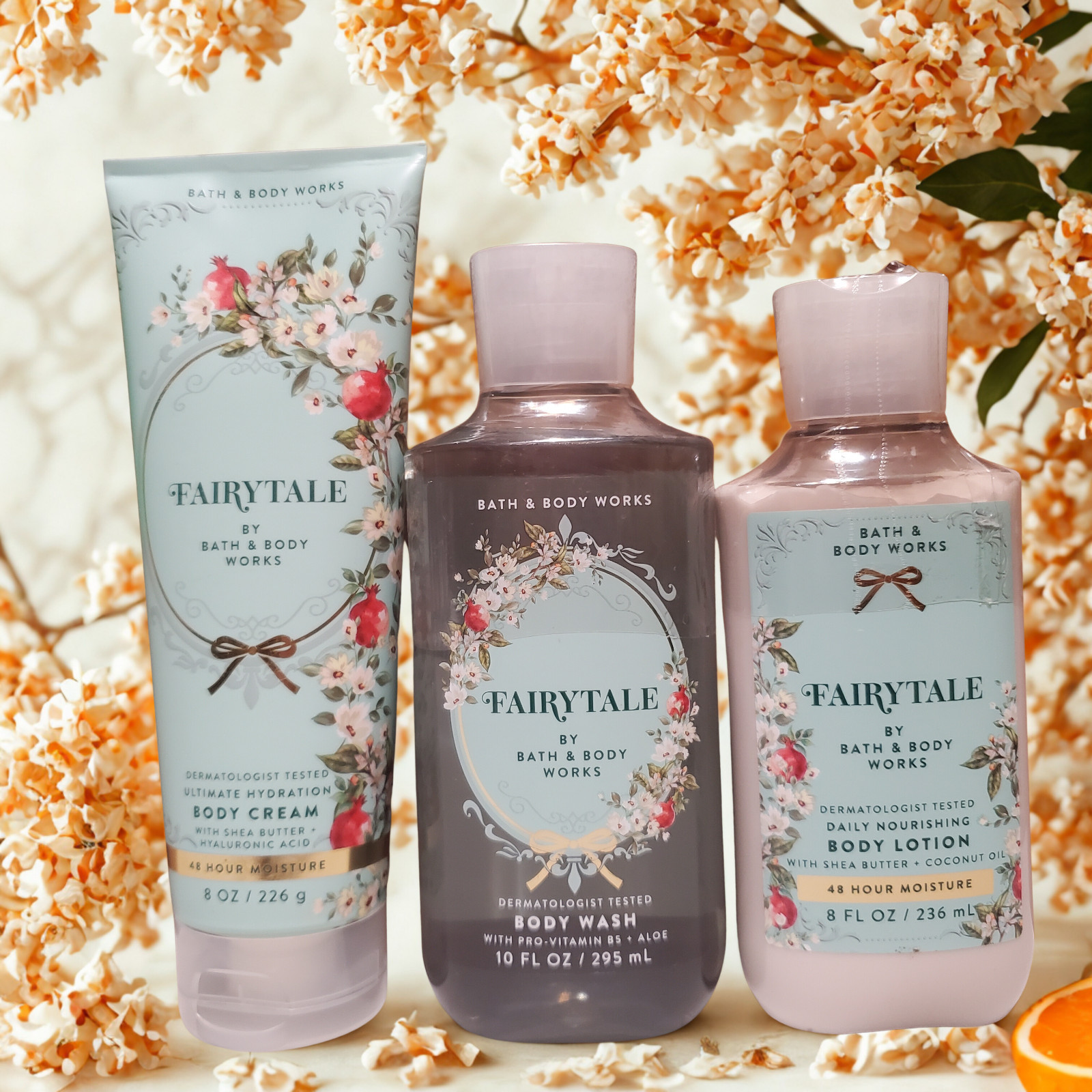 NEW 3PC Set FAIRYTALE Lotion, Ultimate Hydration Body Cream & Body Wash Lot of 3