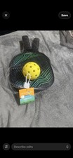 Outdoor Fun Pickleball Set 3 Pc Paddle and Yellow Ball for Ages 6 Black Yellow