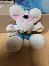 Diddl Plüschtier mit Saugnäpfen 25cm, Diddl Maus Kuscheltier RARITÄT,weiß/türkis