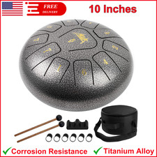 Steel Tongue Drum - 10 inch 11 Notes Tank Drum C Key Percussion Steel Drum Kit