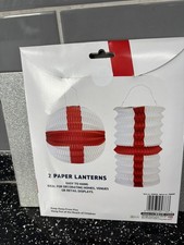 England St George White Red Cross Pack of 2 Paper Hanging Lanterns Football New