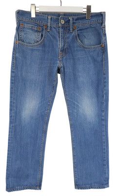 Levi's 511 Herrenjeans W34 L26 Blau Denim Neu Schnurrhaare Slim Passform Zip Fly