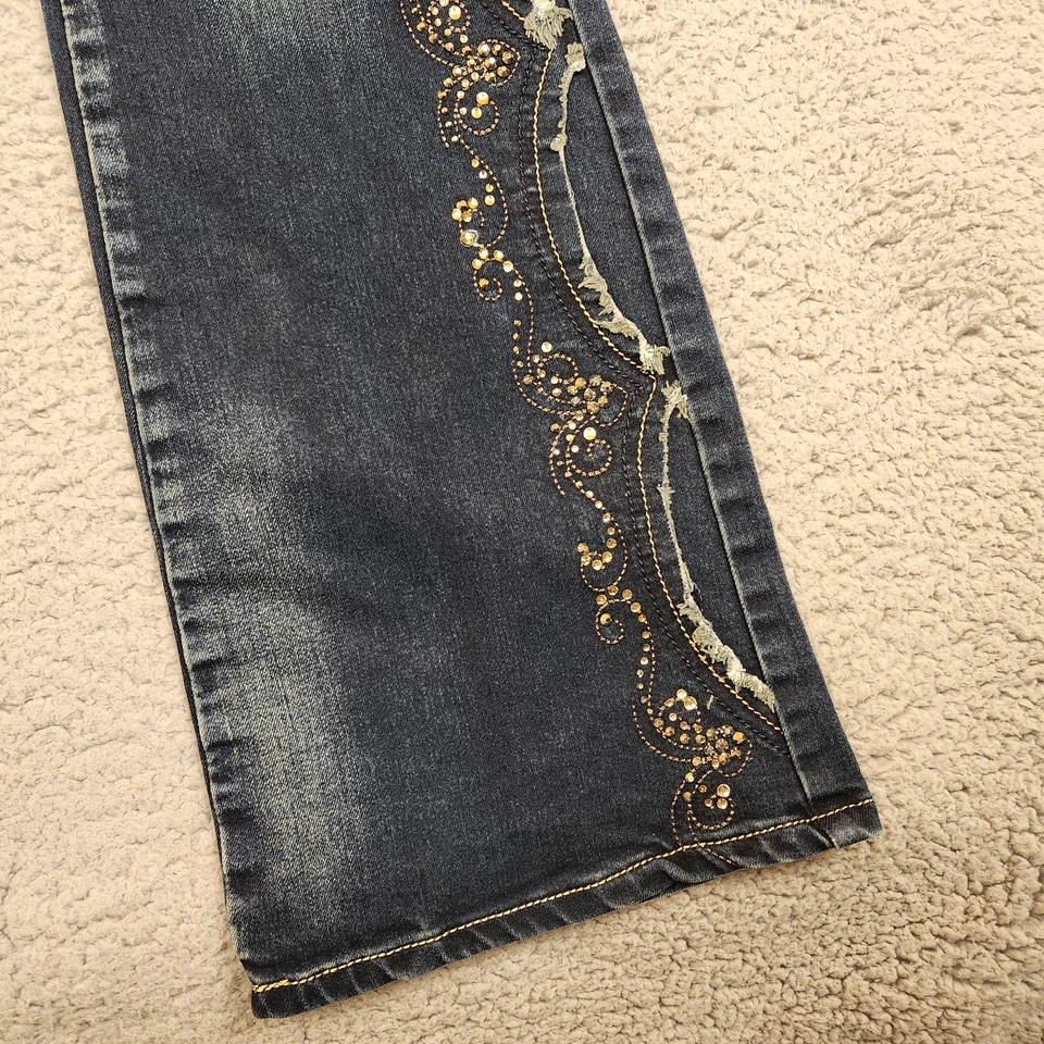 Pantalones de mezclilla Montana West Limited Collection talla 9 (32X34 real) Bootcut Bling ¡LEER! Foto 3 de 4